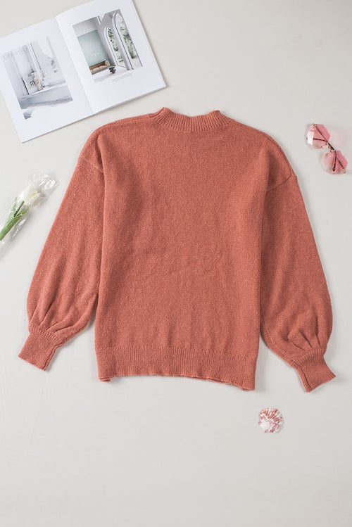 Puffy Sleeve Pocketed Sweater