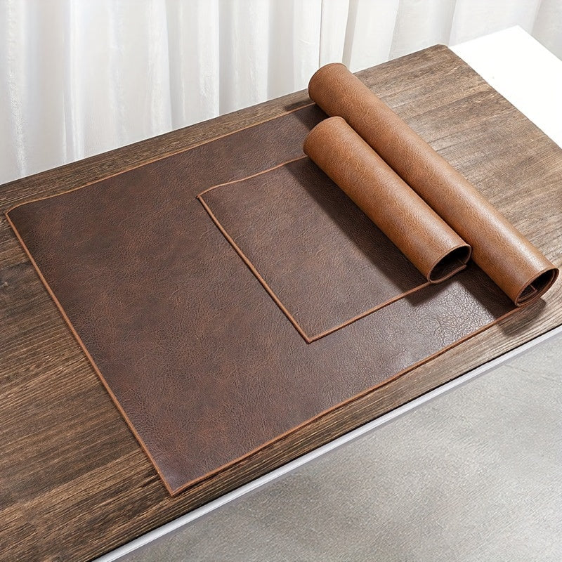 Elegant Zen Faux Leather Table Runner  Waterproof DoubleSided 4 Sizes