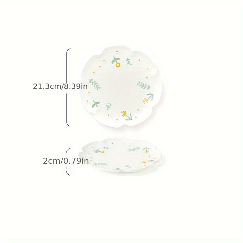 HandPainted Vintage Little Daisy Ceramic Bowl  Plate Set