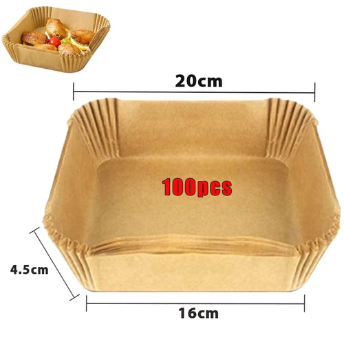 50/100Pcs Air Fryer Disposable Paper Non-Stick Airfryer Baking Papers