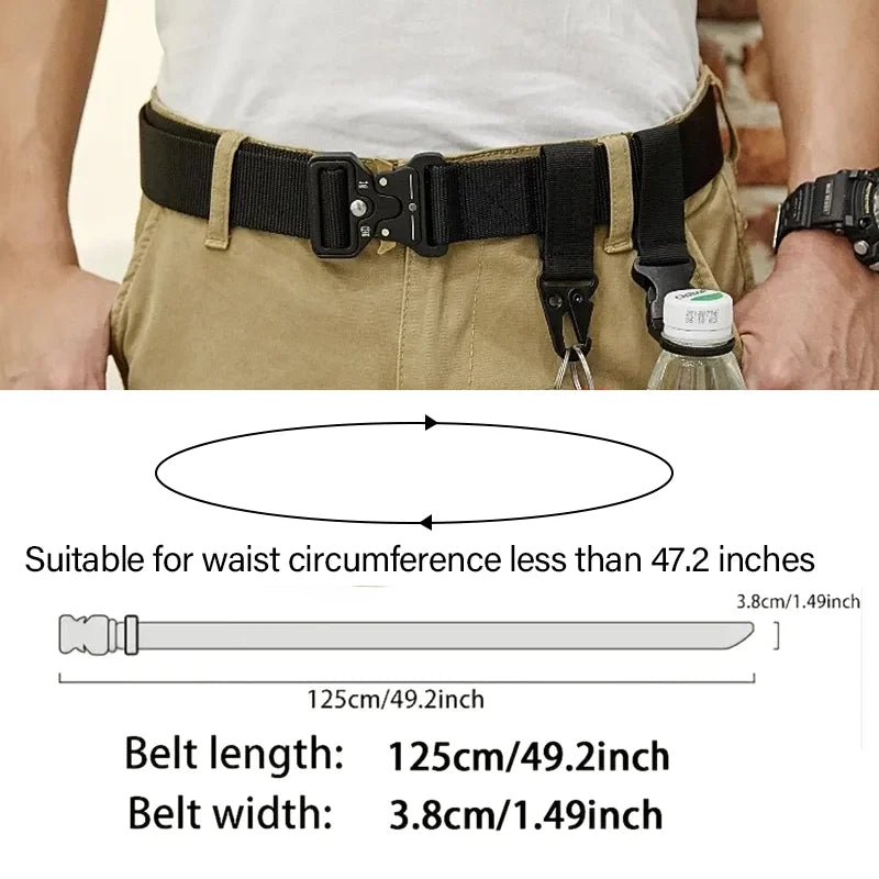 125cm Men's Belt Outdoor Hunting Multifunctional Belt Buckle