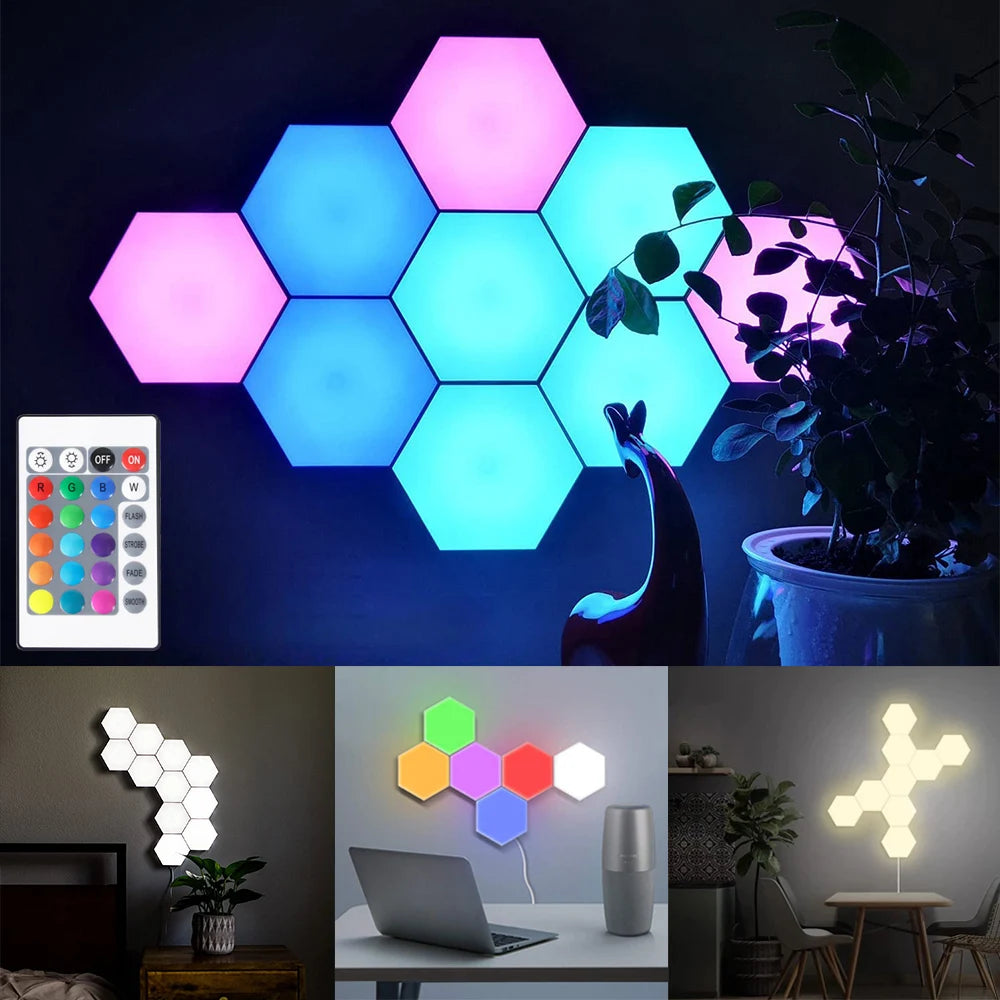 Touch Sensitive RGB Hexagon Lights LED Wall Panels USB Cellular