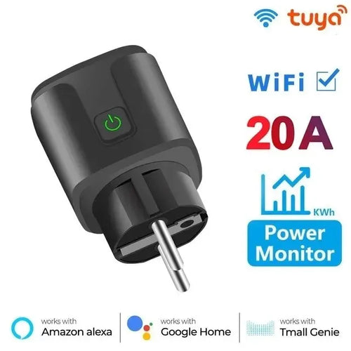 Smart Socket WiFi EU Plug 20A With Power Monitoring Timer Home Outlet