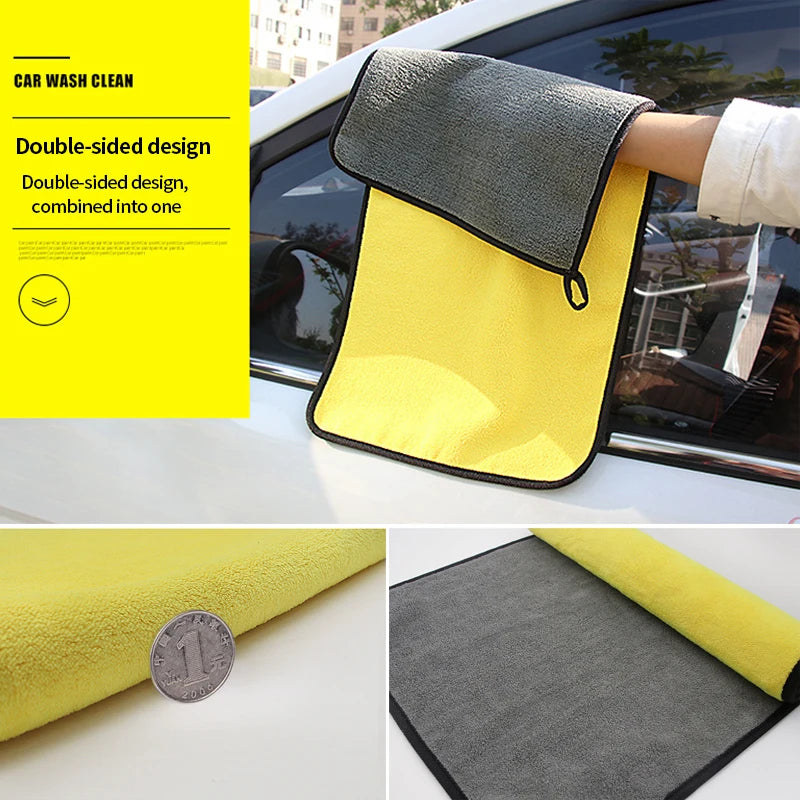 SEAMETAL Microfiber Car Washing Towel 400GSM Double-Sided Coral Velvet