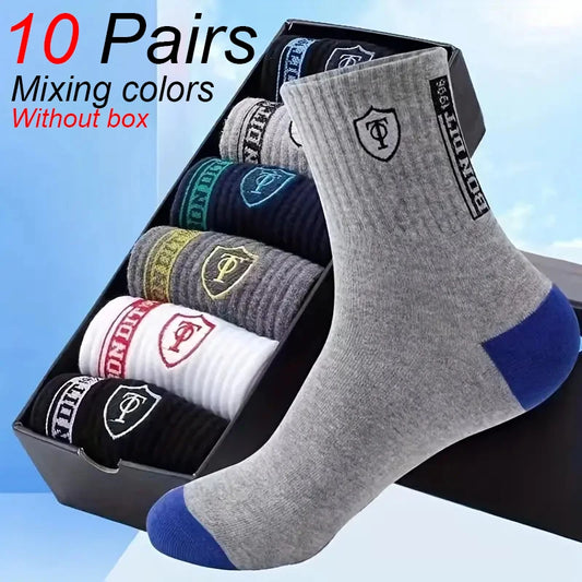 5/10 Pairs Breathable Men Casual Socks Trendy Versatile Autumn Winter