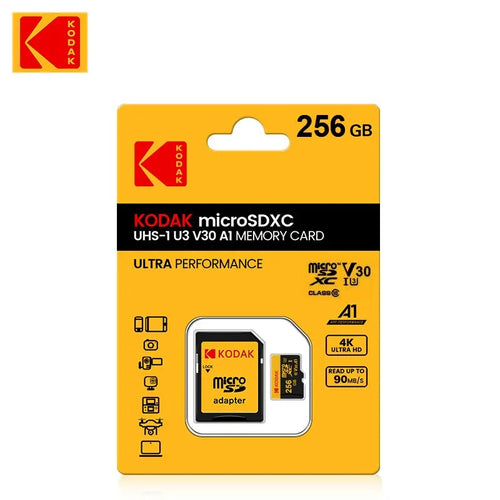 KODAK Micro SD Memory Card 512GB 256GB UP TO 90MB/s Class10 U3 32GB