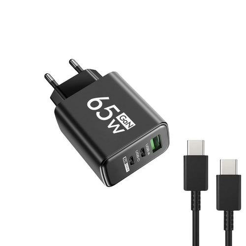 65W 3 Ports GaN USB PD Charger Fast Charging Type C Mobile Phone