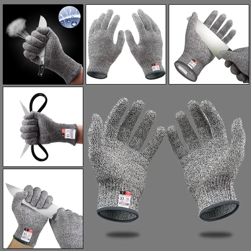 Grade 5 Cut Resistant Gloves Kitchen HPPE Scratch Resistant Glass