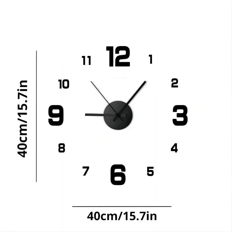 Creative Frameless DlY Wall Clock WallDecal Home Silent Clock Living