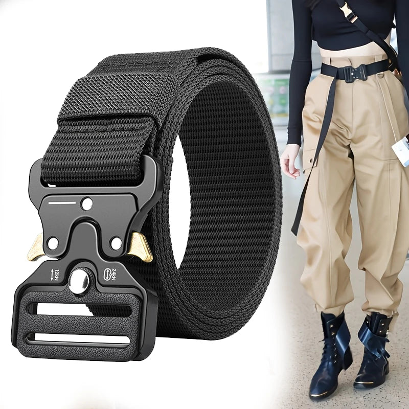 125cm Men's Belt Outdoor Hunting Multifunctional Belt Buckle