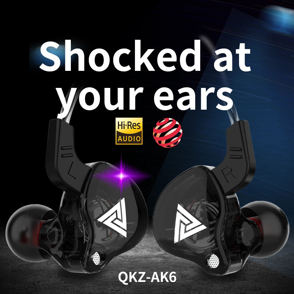 Original QKZ AK6 In Ear Earphone 6 Dynamic Driver Unit Headphone With