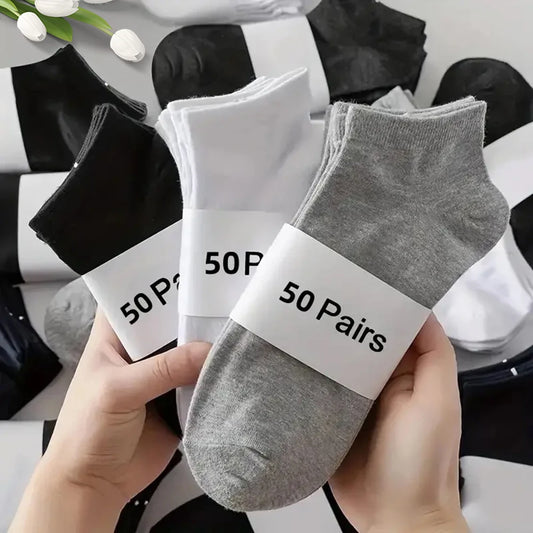 10/20/30/40/50 Pairs Of Breathable Deodorant Men's Low Cut Ankle Socks