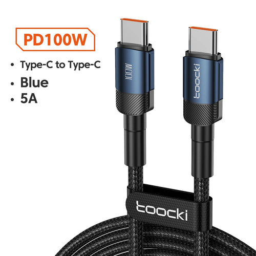 Toocki 100W Type C to USB C Cable PD 3.0 Quick Charge 4.0 Fast