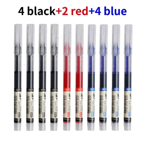 10Pcs/set High Quality Needle Type Gel Pens Straight Liquid Ballpoint