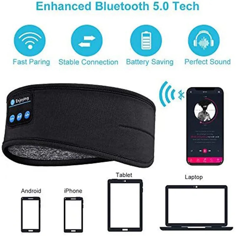 Fone Bluetooth Earphones Sports Sleeping Headband Elastic Wireless