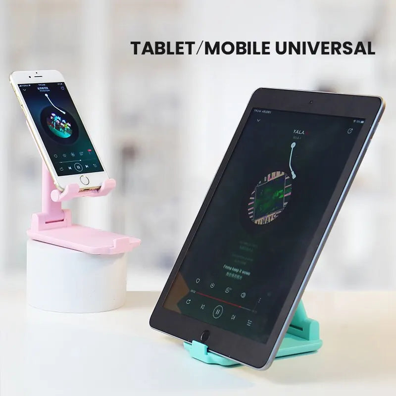 Foldable Phone Stand Adjustable Angle And Height With Silicone Pad