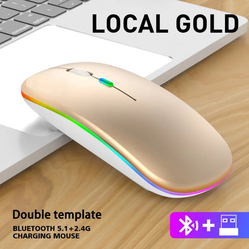 Wireless Mouse For Laptop PC Bluetooth RGB Rechargeable Mouses