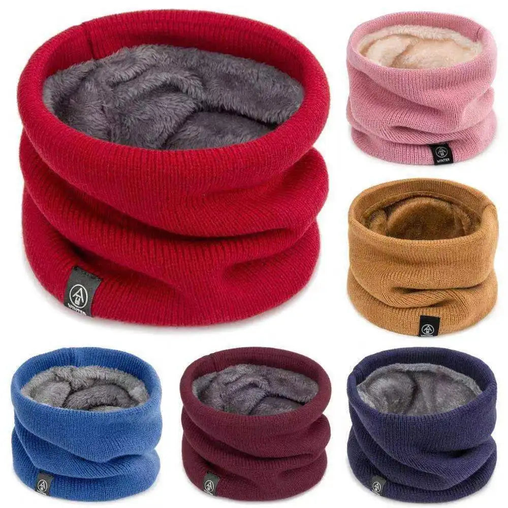 Winter Warm Knitted Ring Scarf For Women Men Plush Full Mask Tutdoor