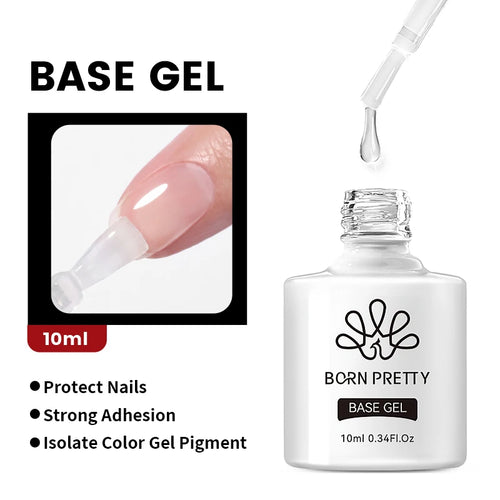 BORN PRETTY 10ml Base Gel Top Coat Rubber Gel Reinforcement Gel for