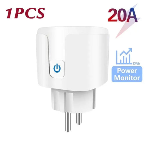 Smart Socket WiFi EU Plug 20A With Power Monitoring Timer Home Outlet