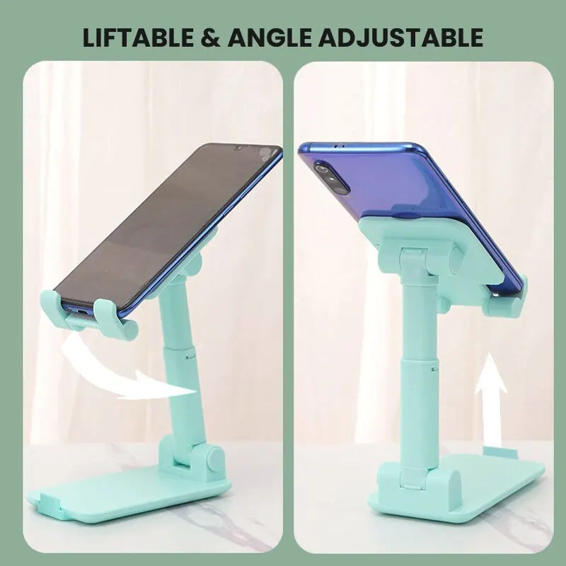 Foldable Phone Stand Adjustable Angle And Height With Silicone Pad