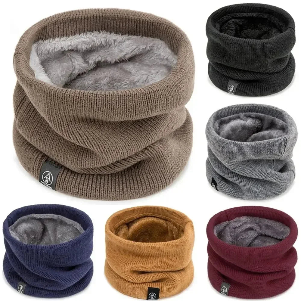 Winter Warm Knitted Ring Scarf For Women Men Plush Full Mask Tutdoor