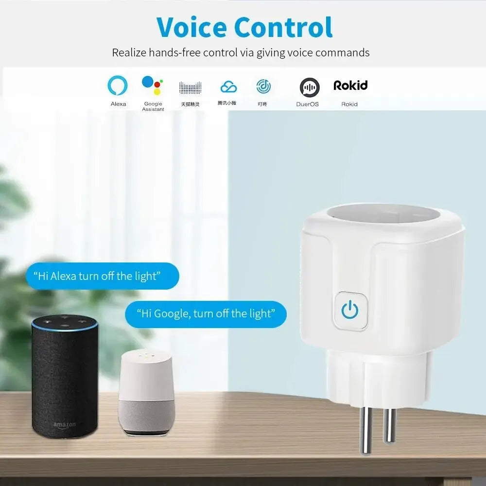 Tuya Smart Plug WiFi Smart Socket EU 16A/20A With Power Monitoring