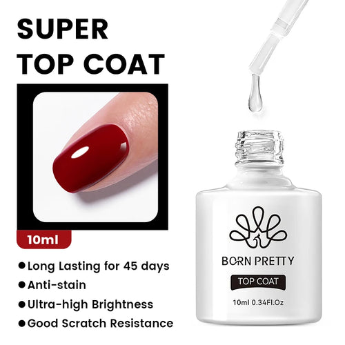 BORN PRETTY 10ml Base Gel Top Coat Rubber Gel Reinforcement Gel for