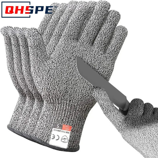 Grade 5 Cut Resistant Gloves Kitchen HPPE Scratch Resistant Glass