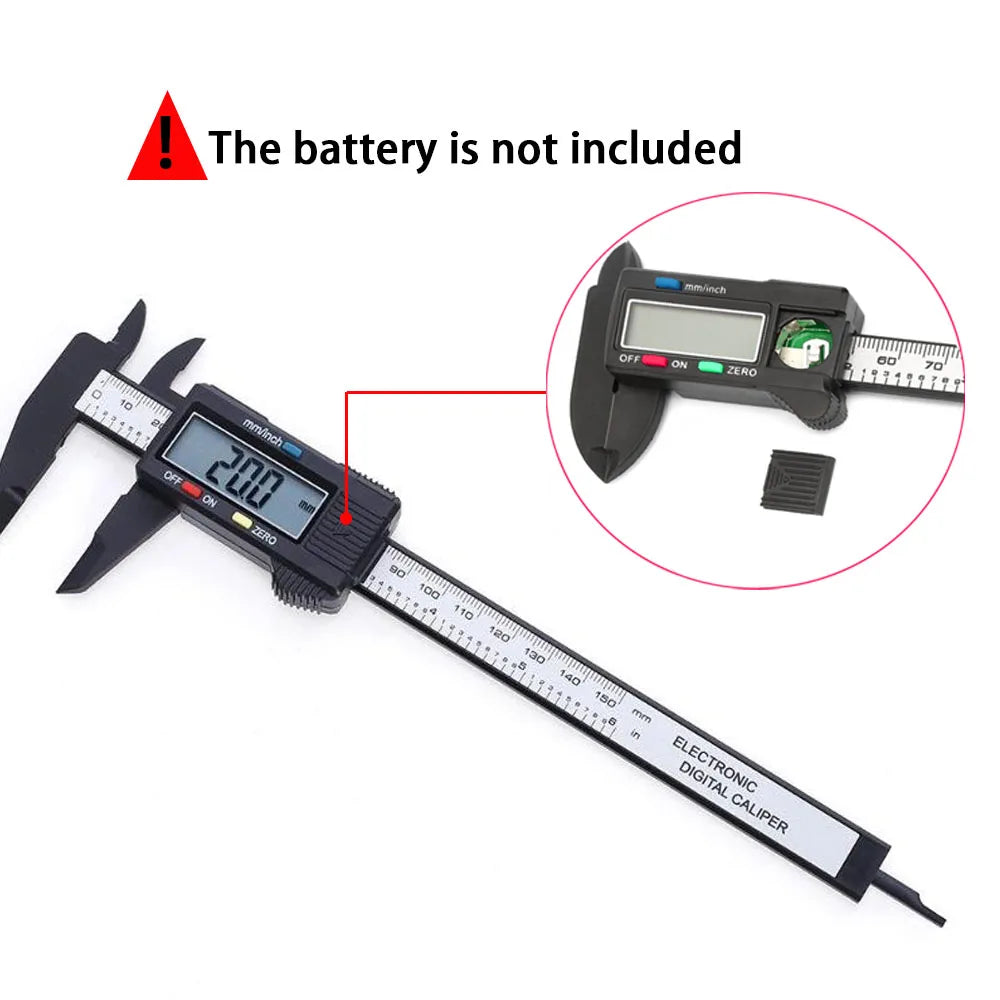 150mm 100mm Electronic Digital Caliper Carbon Fiber Dial Vernier