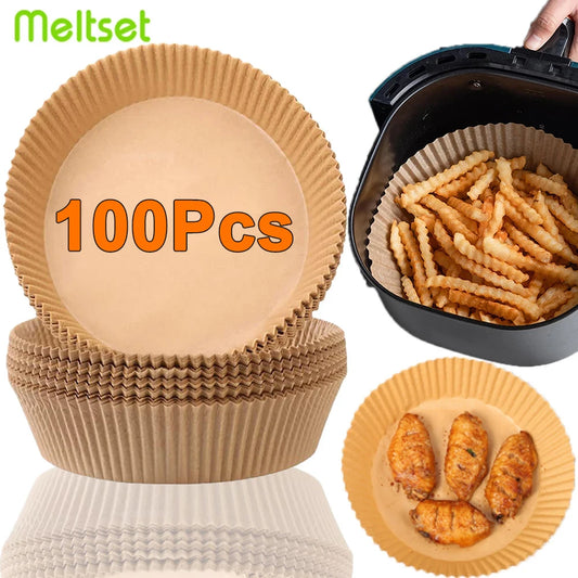 50/100Pcs Air Fryer Disposable Paper Non-Stick Airfryer Baking Papers