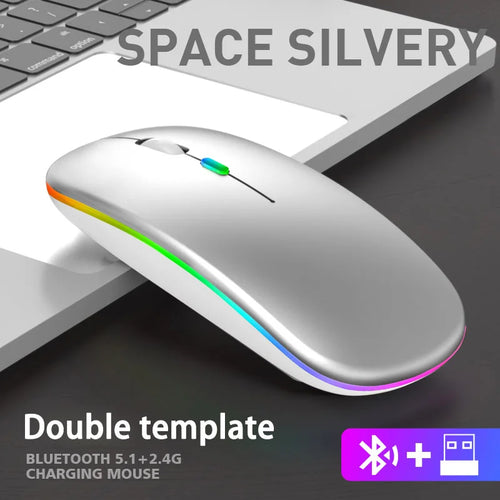 Wireless Mouse For Laptop PC Bluetooth RGB Rechargeable Mouses