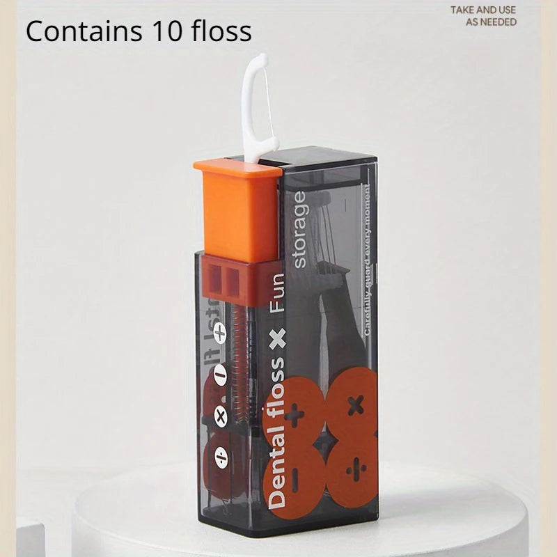 Portable Floss Dispenser Includes 10Pcs Floss Automatic Ejectable