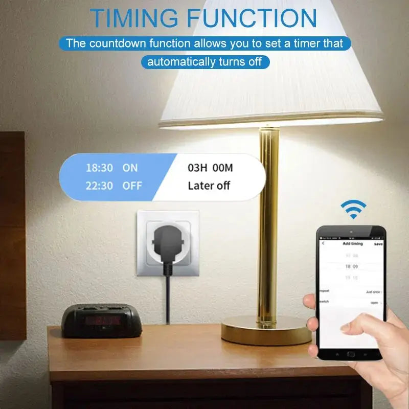 Tuya Smart Socket Outlet EU Plug 16A/20A With Power Monitor Timing