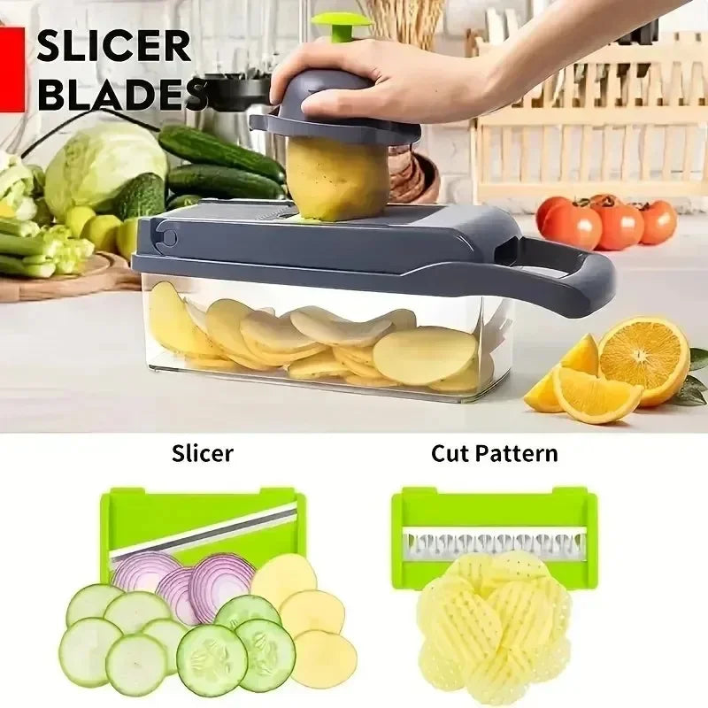 14/16 in 1 Multifunctional Vegetable Chopper Grate Food Handle Food