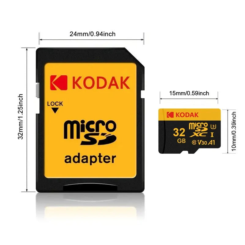 KODAK Micro SD Memory Card 512GB 256GB UP TO 90MB/s Class10 U3 32GB