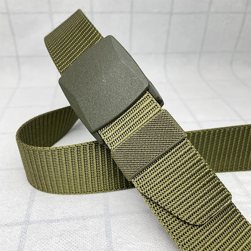 Non-metal Nylon Belt MEN's Tactical Woven Plastic Buckle Belt, outdoor