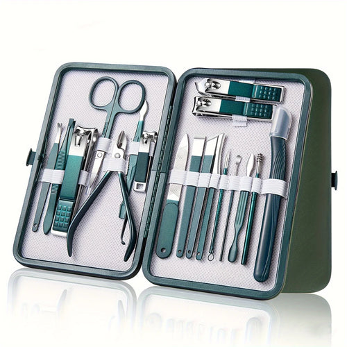 Professional 7/10/12/18 Piece Nail Care Kit Stainless Steel Manicure &