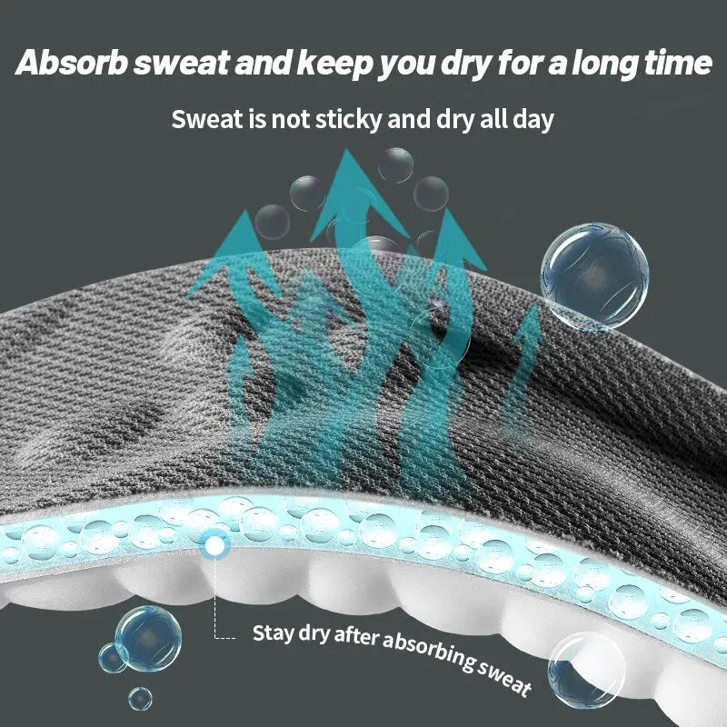 Sports Insole 4D Cloud Style Sweat Absorbing Breathable Thickened