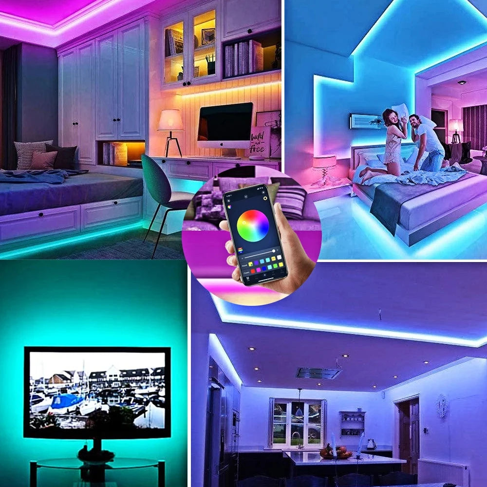 RGB LED Strip Lights Bluetooth TV Backlight 30m 1-5m 3535 Luces Para