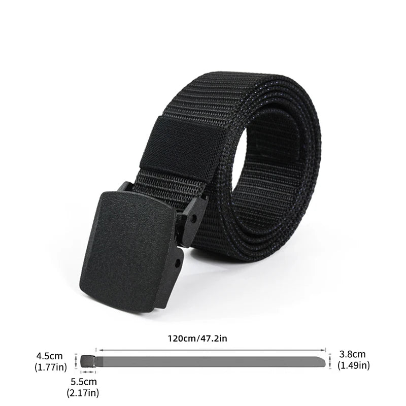 Non-metal Nylon Belt MEN's Tactical Woven Plastic Buckle Belt, outdoor