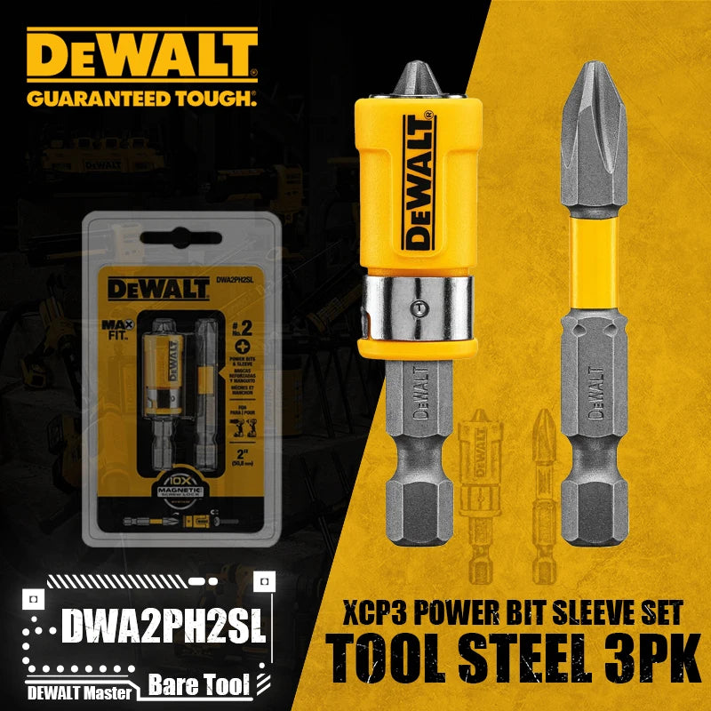 DEWALT DWA2PH2SL XCP3 Power Bit Sleeve Set Max Fit Phillips #2 S X 2"