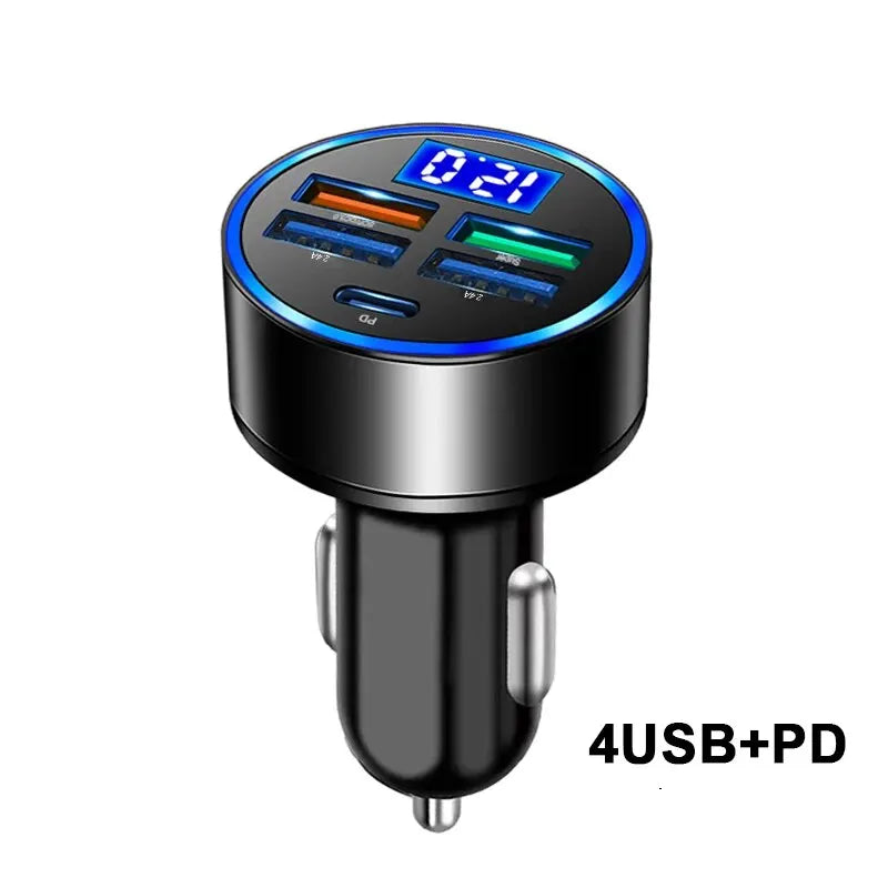 66W 5-port fast phone charger, 3.1A USB car charger fast charging USB