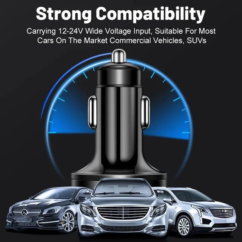 100W 6 Ports Car Charger Fast Charging PD QC3.0 USB C Car Phone