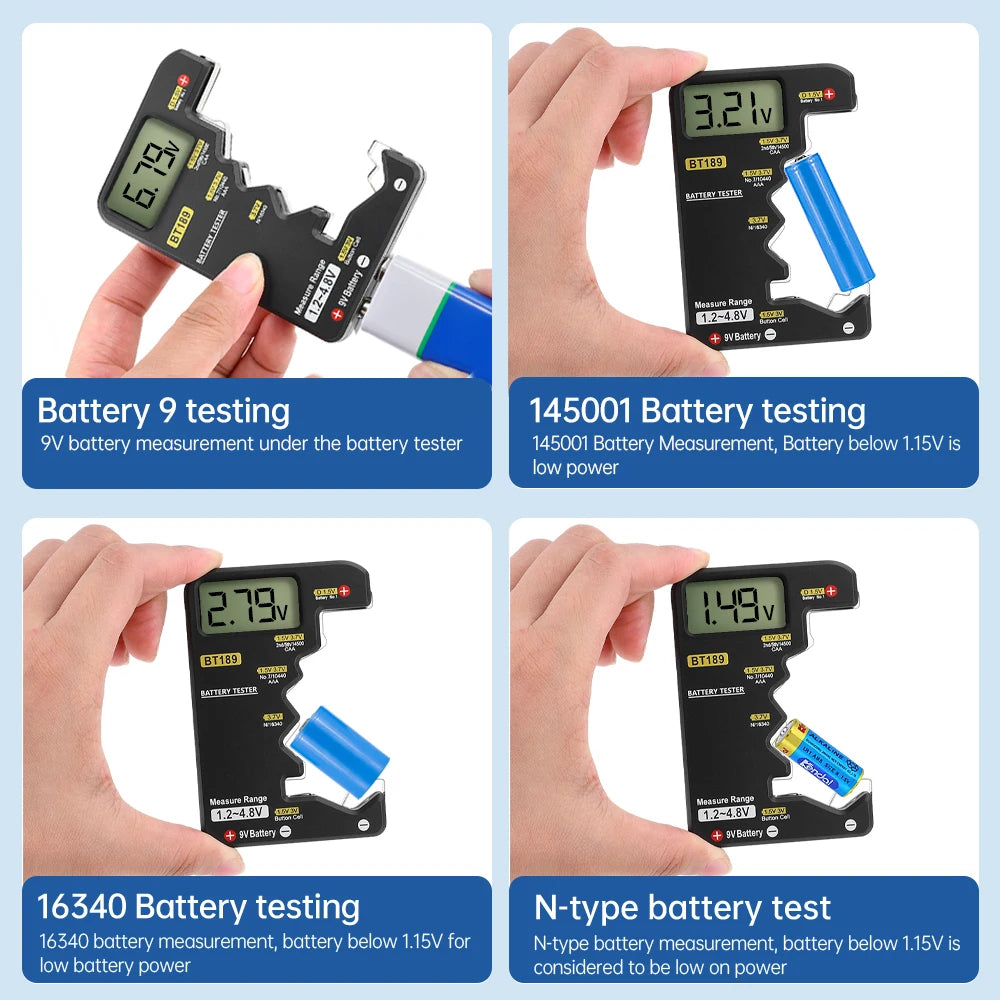 BT189 Ultra-small Battery Tester 9V AAAAA Button Cell Universal