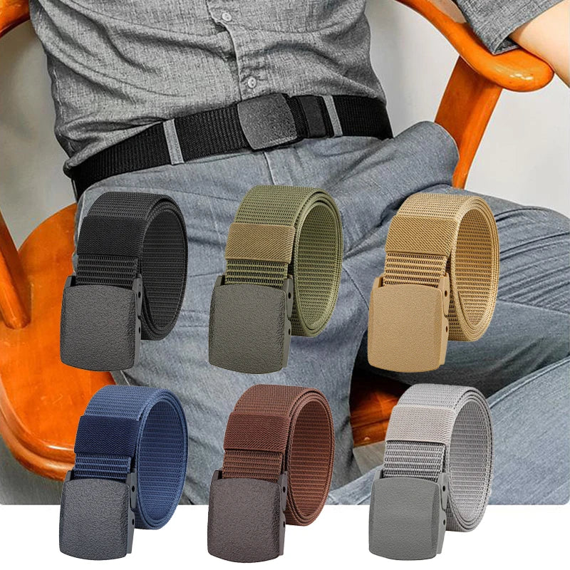 Non-metal Nylon Belt MEN's Tactical Woven Plastic Buckle Belt, outdoor