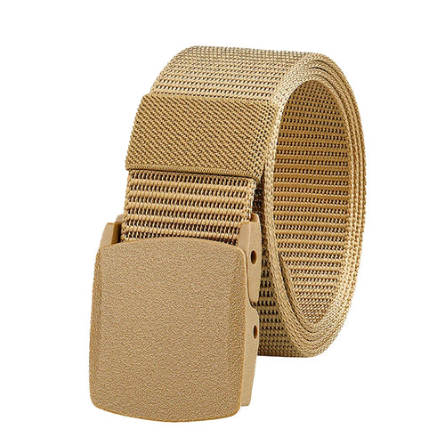 Non-metal Nylon Belt MEN's Tactical Woven Plastic Buckle Belt, outdoor