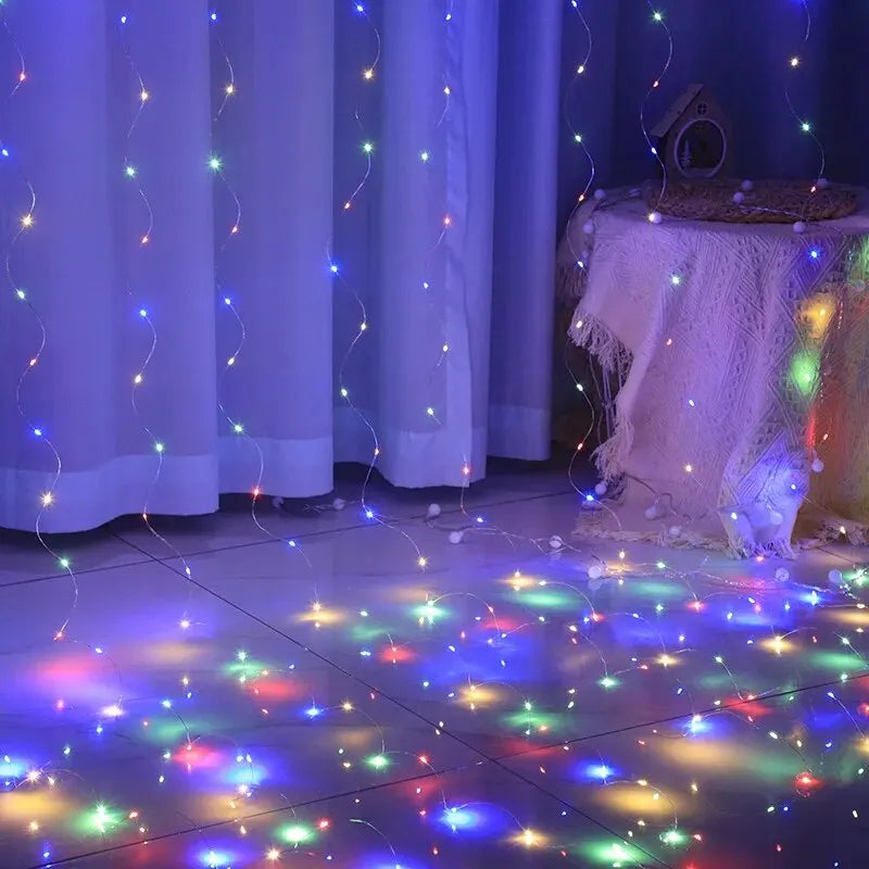 1pc USB 3x3/3*2/3*1 LED Curtain Bedroom Lights Christmas Garland Fairy