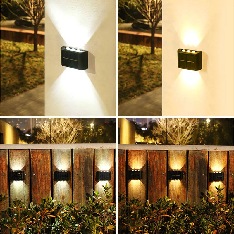 6LED Solar Lights, Outdoor Waterproof Atmosphere Wall Lamp,Up And Down