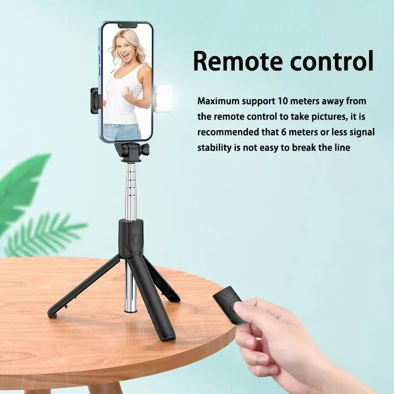 Wireless Selfie Stick Tripod Stand with Light Bluetooth Remote